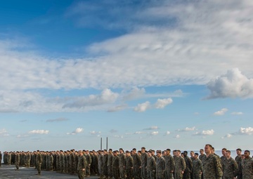 Fox Company Promotes Marines at Sea