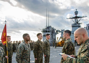 Fox Company Promotes Marines at Sea