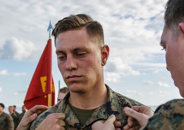 Fox Company Promotes Marines at Sea