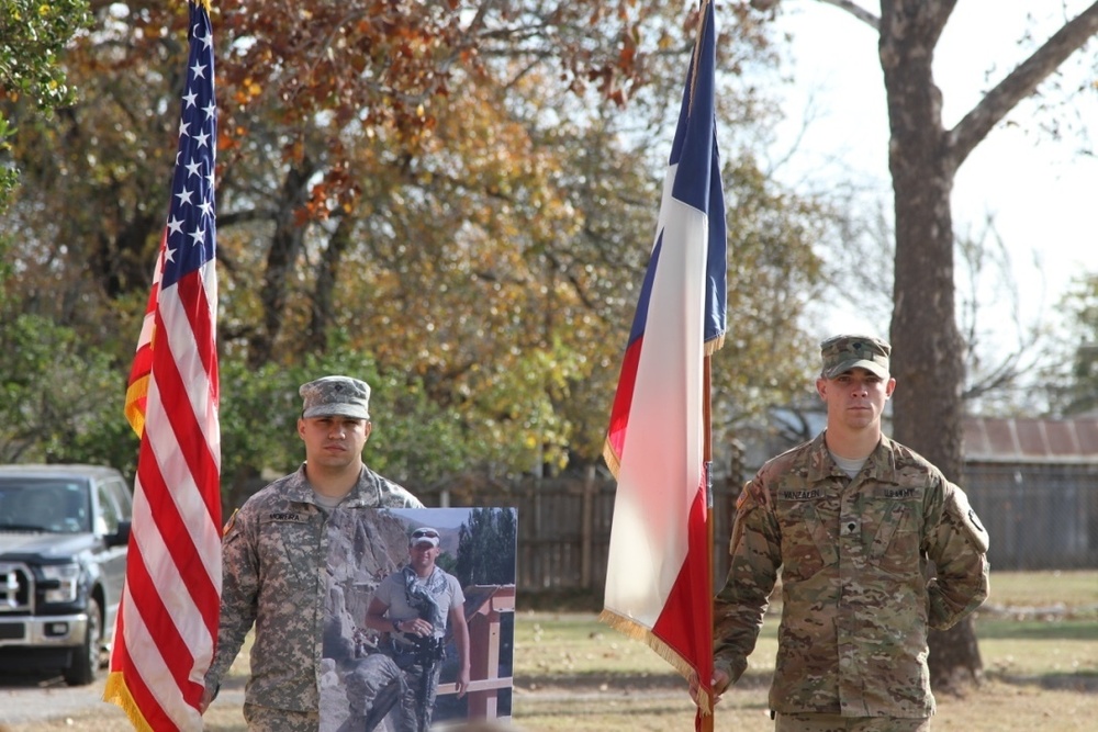 Memorial Plaque Dedication for Texas national Guardsman Killed in Afghanistan