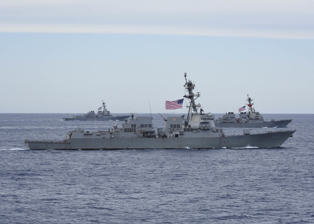 Destroyers Sail In Formation