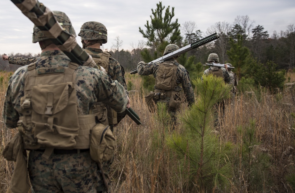 2nd Battalion, 8th Marines Assaultmen conduct a live demolitions range