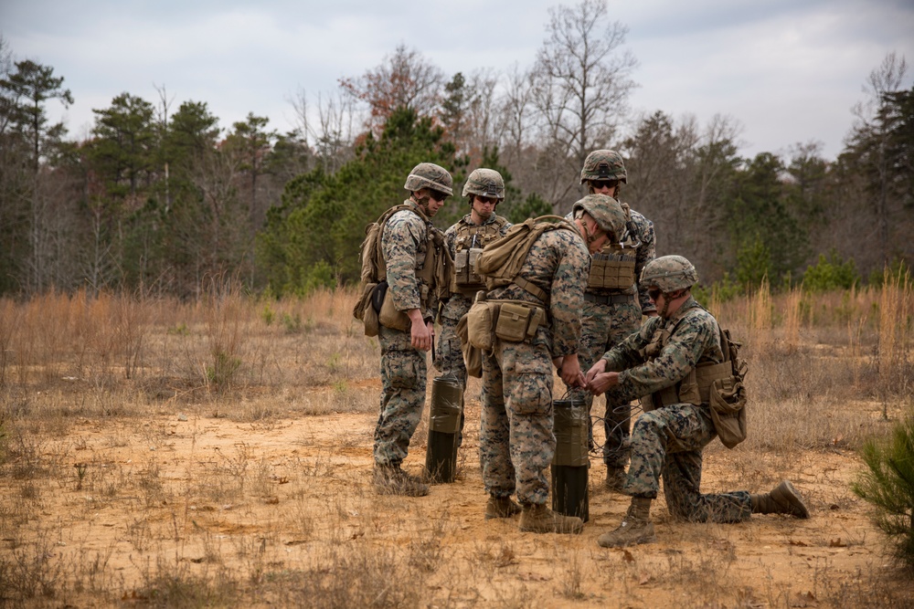 2nd Battalion, 8th Marines Assaultmen conduct a live demolitions range