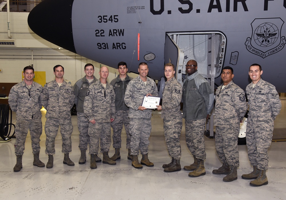 22nd MXG Airman earns Faces of A/R recognition