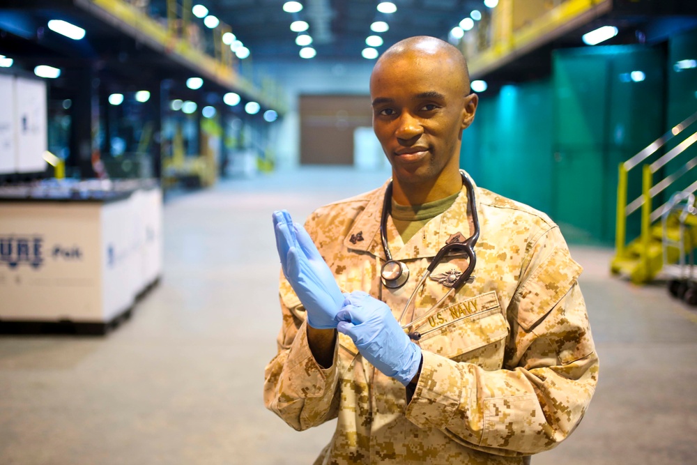 HM2 (FMF) Stetson D. Thomas keeps TF 51/5 medically ready