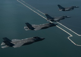 Hill F-35s, Kunsan F-16s train together over South Korea