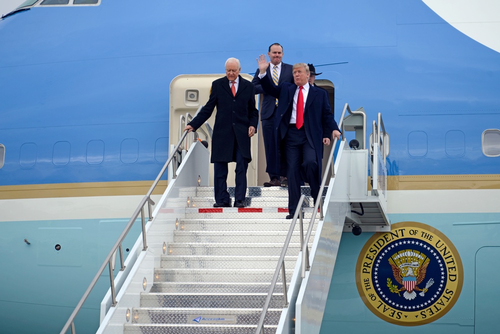 President Trump visits Roland R. Wright Air National Guard Base