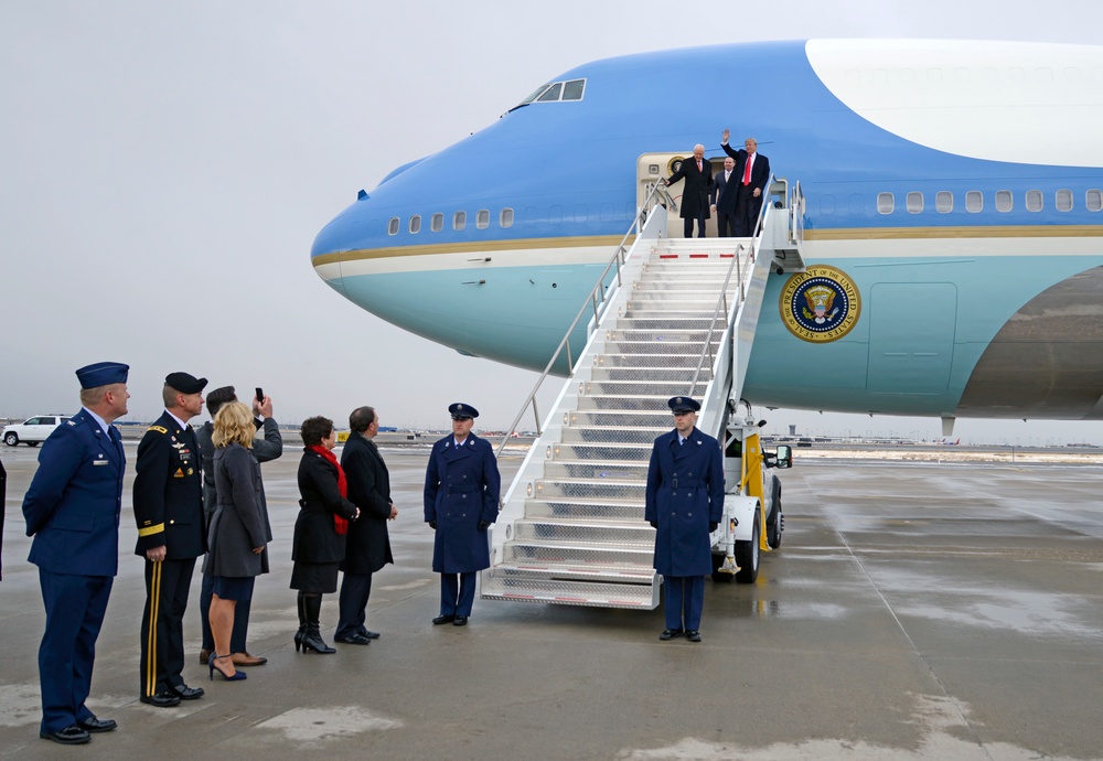 President Trump visits Roland R. Wright Air National Guard Base