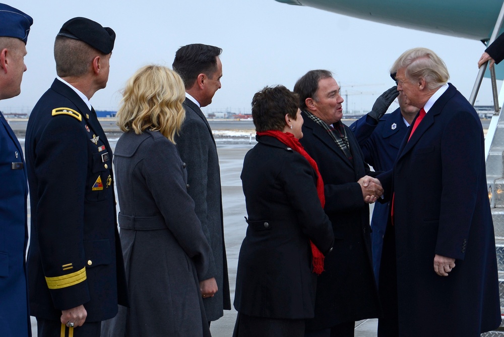 President Trump visits Roland R. Wright Air National Guard Base