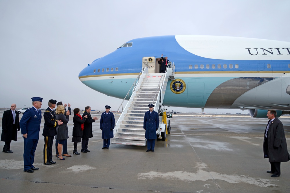 President Trump visits Roland R. Wright Air National Guard Base