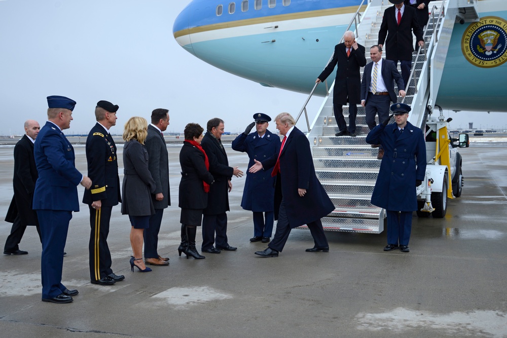 President Trump visits Roland R. Wright Air National Guard Base