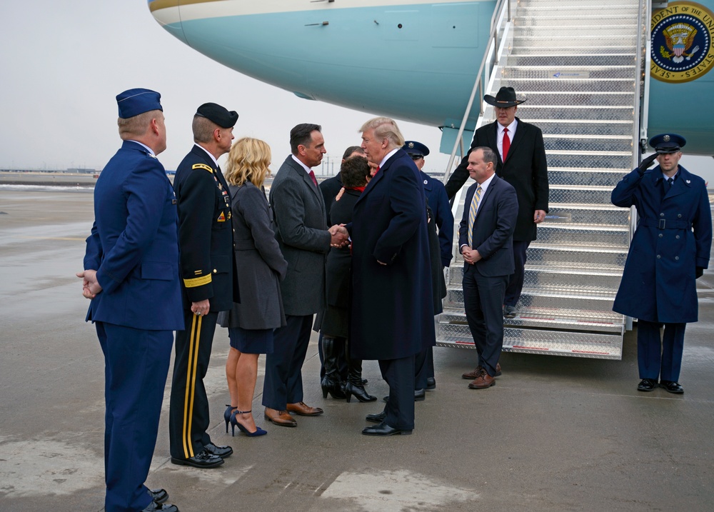 President Trump visits Roland R. Wright Air National Guard Base