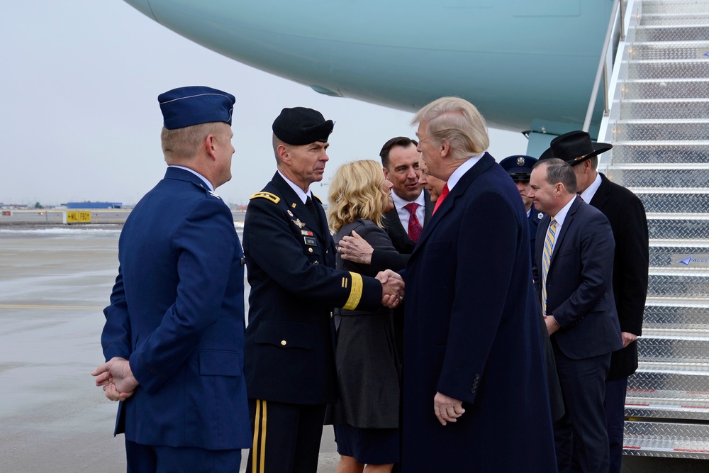 President Trump visits Roland R. Wright Air National Guard Base