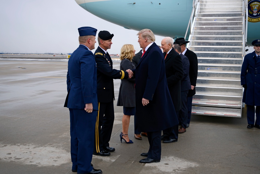 President Trump visits Roland R. Wright Air National Guard Base