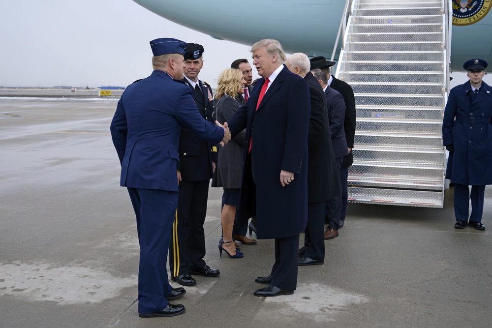 President Trump visits Roland R. Wright Air National Guard Base