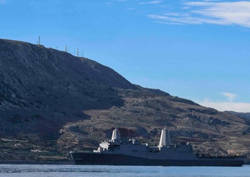 USS San Diego Departs Souda Bay, Greece