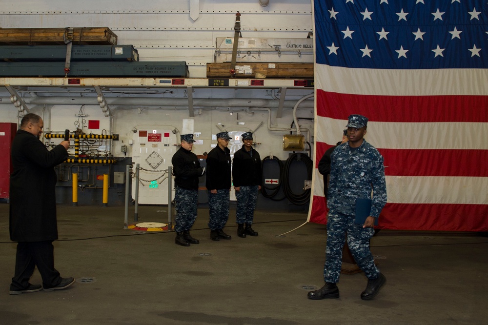 USS Bonhomme Richard (LHD 6) Frocks Newly Advanced Petty Officers