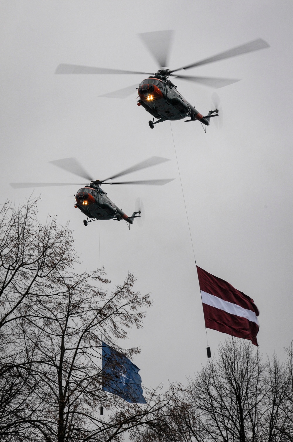 Michigan Honor Guard members participate in Latvia's 99th Independence Day parade