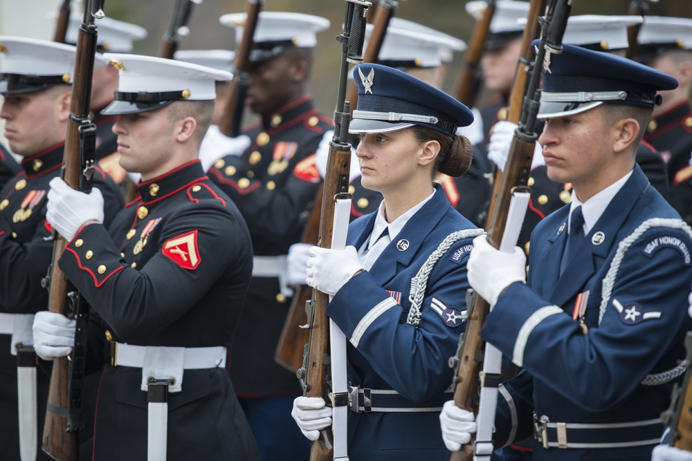 Singapore Chief of Defence Lt. Gen. Perry Lim Participates in an Armed Forces Full Honors Wreath-Laying at the Tomb of the Unknown Soldier