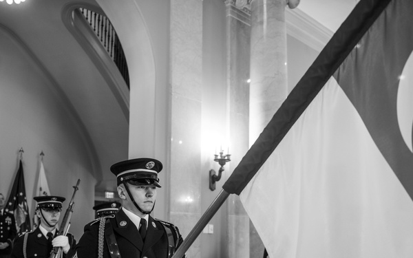 Singapore Chief of Defence Lt. Gen. Perry Lim Participates in an Armed Forces Full Honors Wreath-Laying at the Tomb of the Unknown Soldier