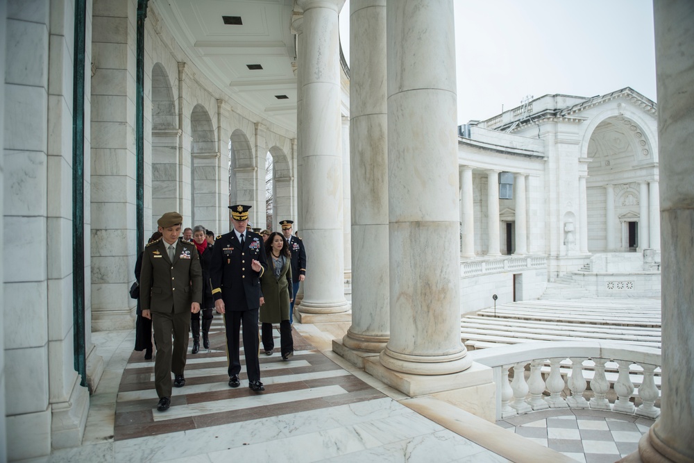 Singapore Chief of Defence Lt. Gen. Perry Lim Participates in an Armed Forces Full Honors Wreath-Laying at the Tomb of the Unknown Soldier