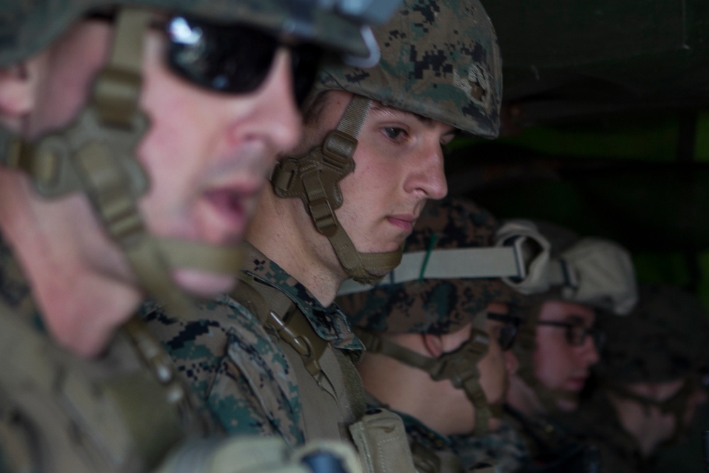 31st MEU Marines lean forward during MEUEX