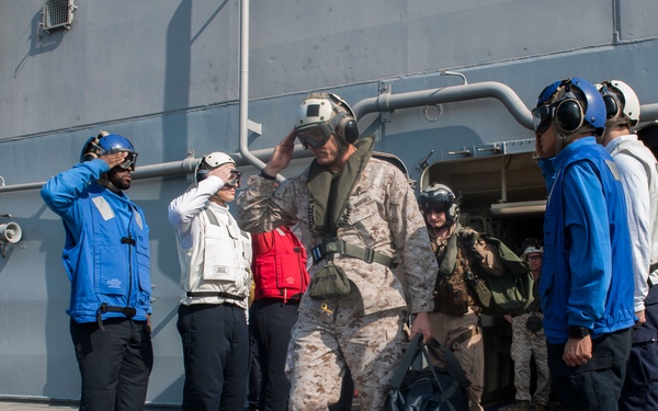 Task Force 51/5 Commander departs USS America