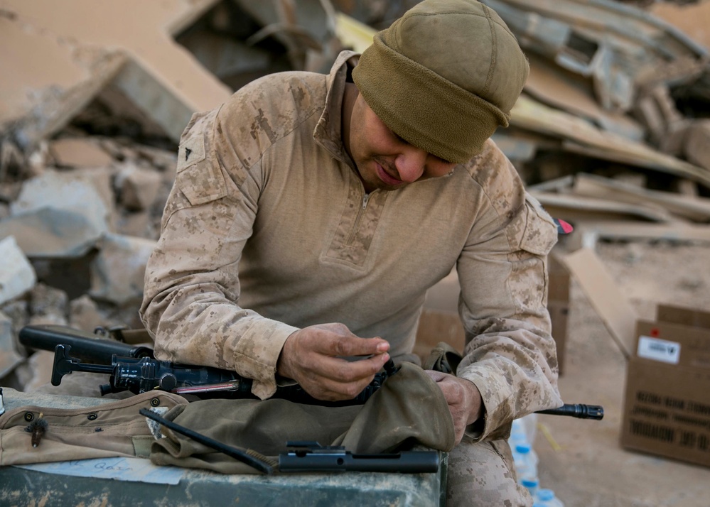 Advise and Assist Marines with Operation Inherent Resolve set up tactical assembly area