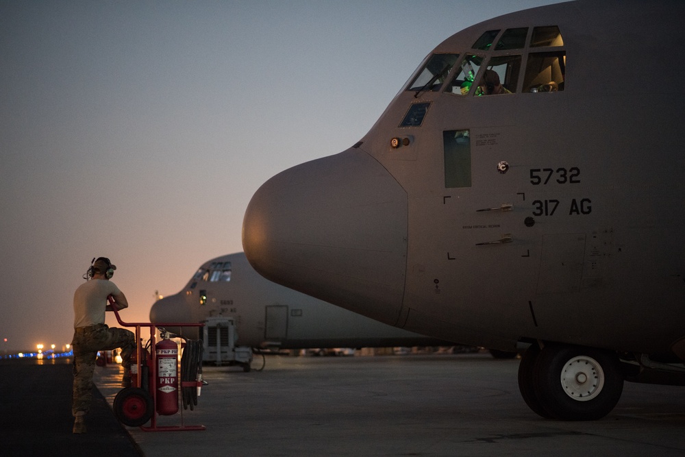 Airmen conduct cargo operations in East Africa