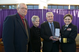 Lt. j.g. Aloysius H. Schmitt is awarded the Silver Star Medal