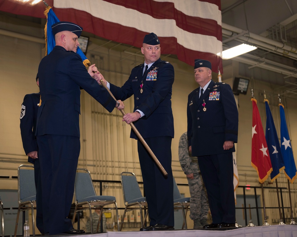 Change of command and promotion ceremony at the 182nd Airlift Wing