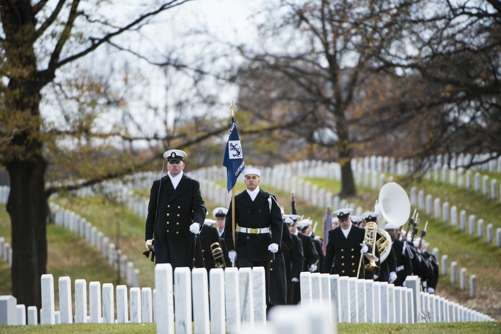 Graveside Service for U.S. Navy Radioman 3rd Class Howard Bean in Section 60