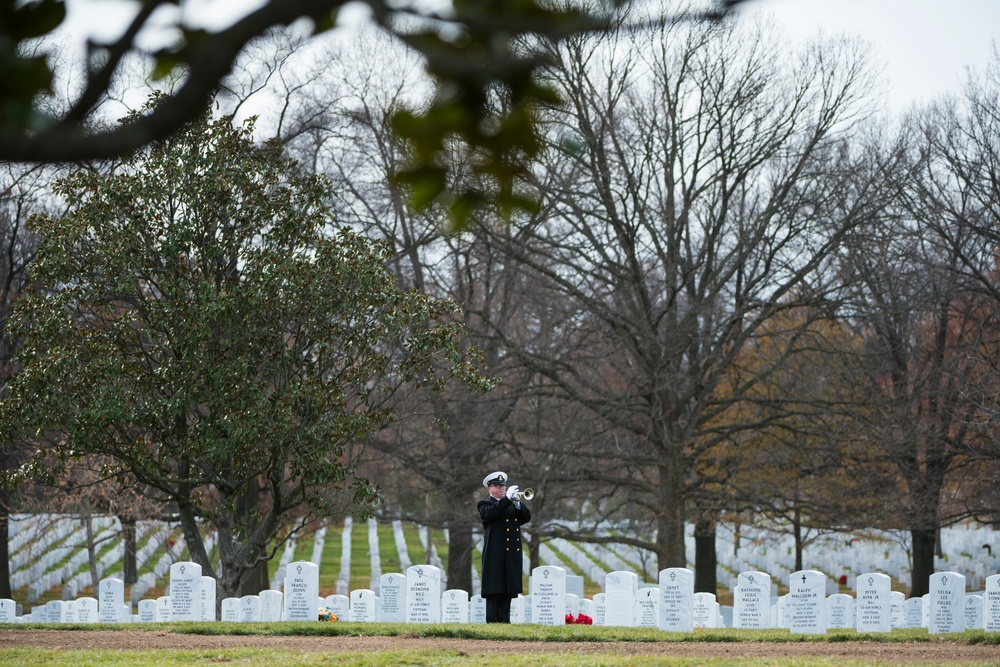 Graveside Service for U.S. Navy Radioman 3rd Class Howard Bean in Section 60