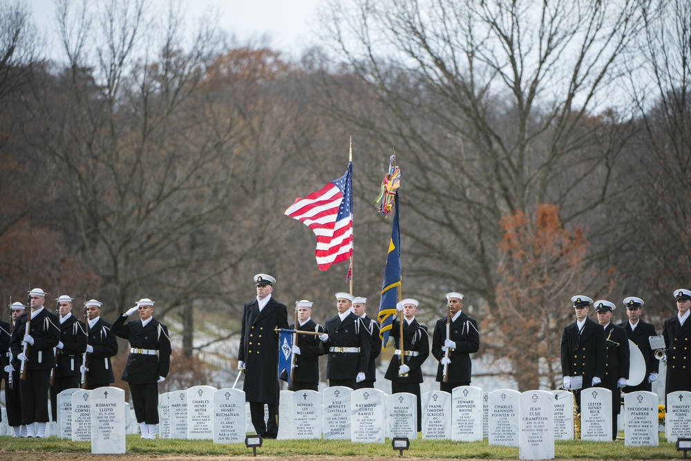 Graveside Service for U.S. Navy Radioman 3rd Class Howard Bean in Section 60