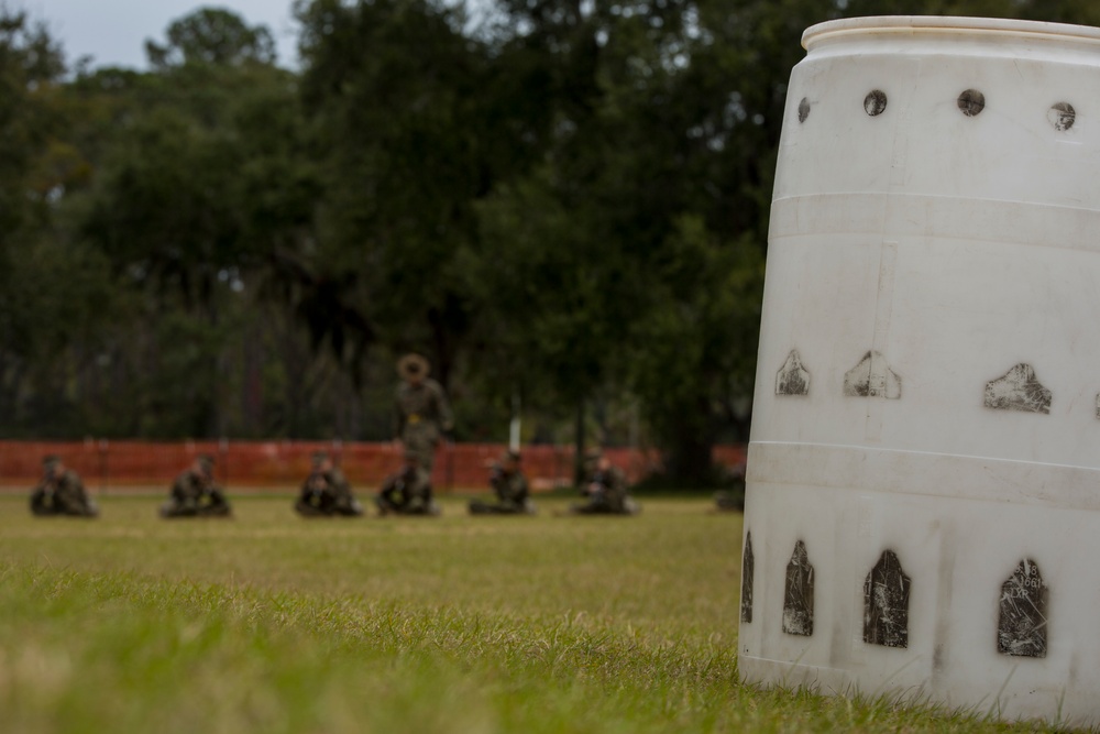 Marine recruits learn marksmanship fundamentals on Parris Island