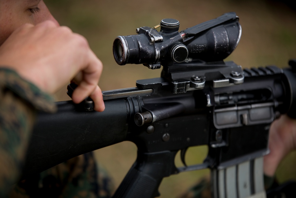 Marine recruits learn marksmanship fundamentals on Parris Island