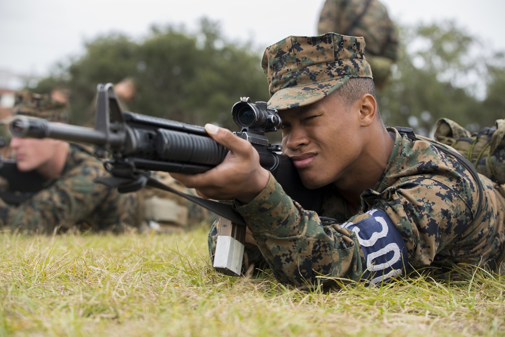 Marine recruits learn marksmanship fundamentals on Parris Island