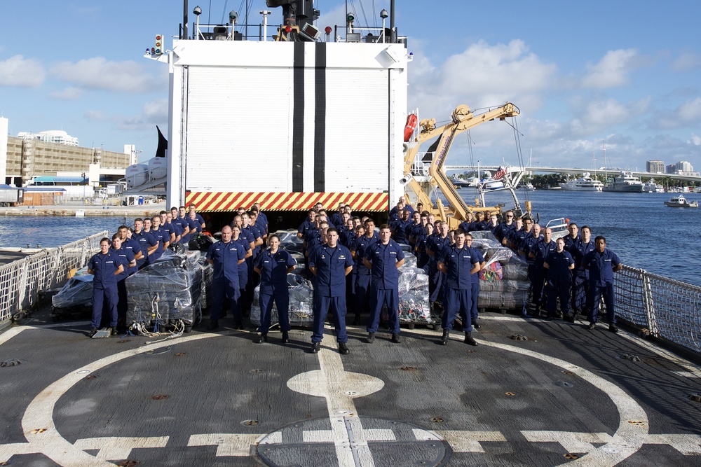 Coast Guard Cutter Escanaba crew offloads more than 12 tons of cocaine in Port Everglades