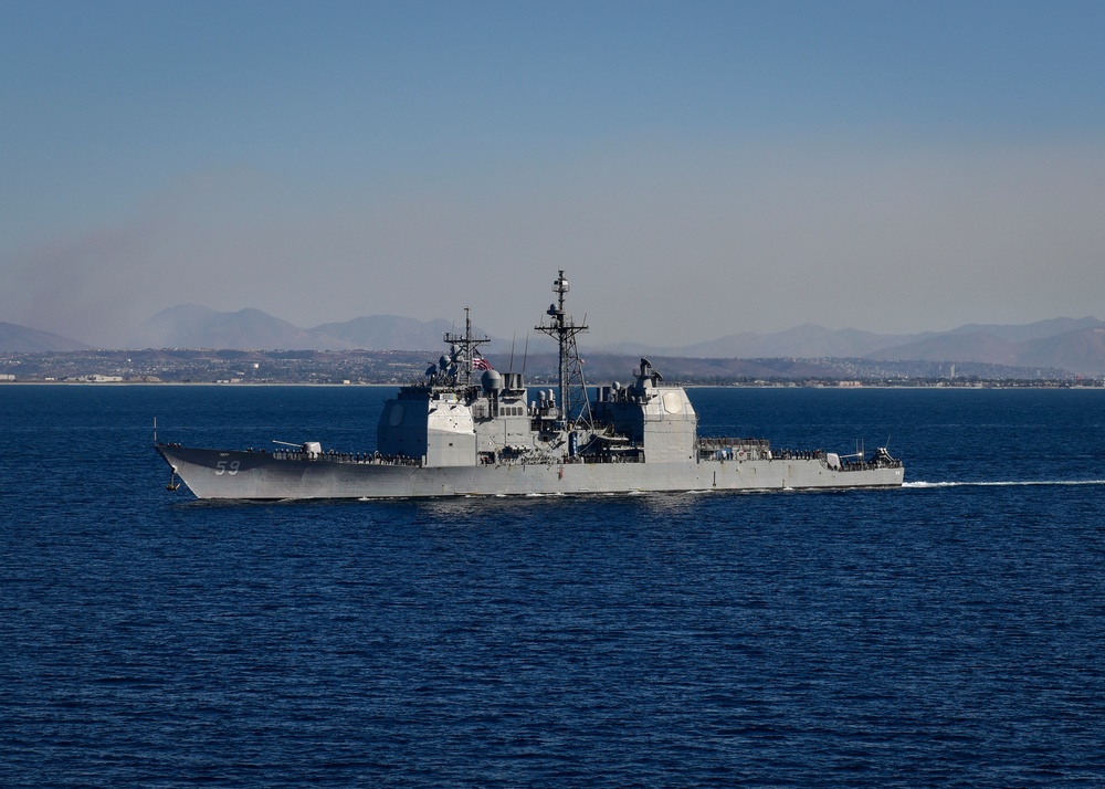 USS Princeton Passes Nimitz