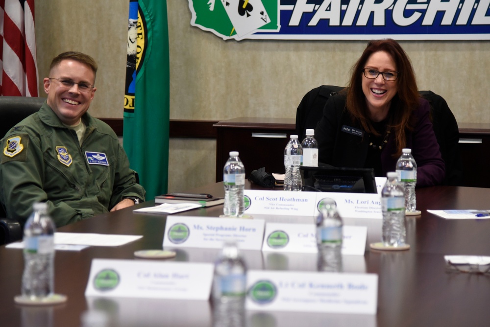 WA Secretary of State visits Fairchild AFB