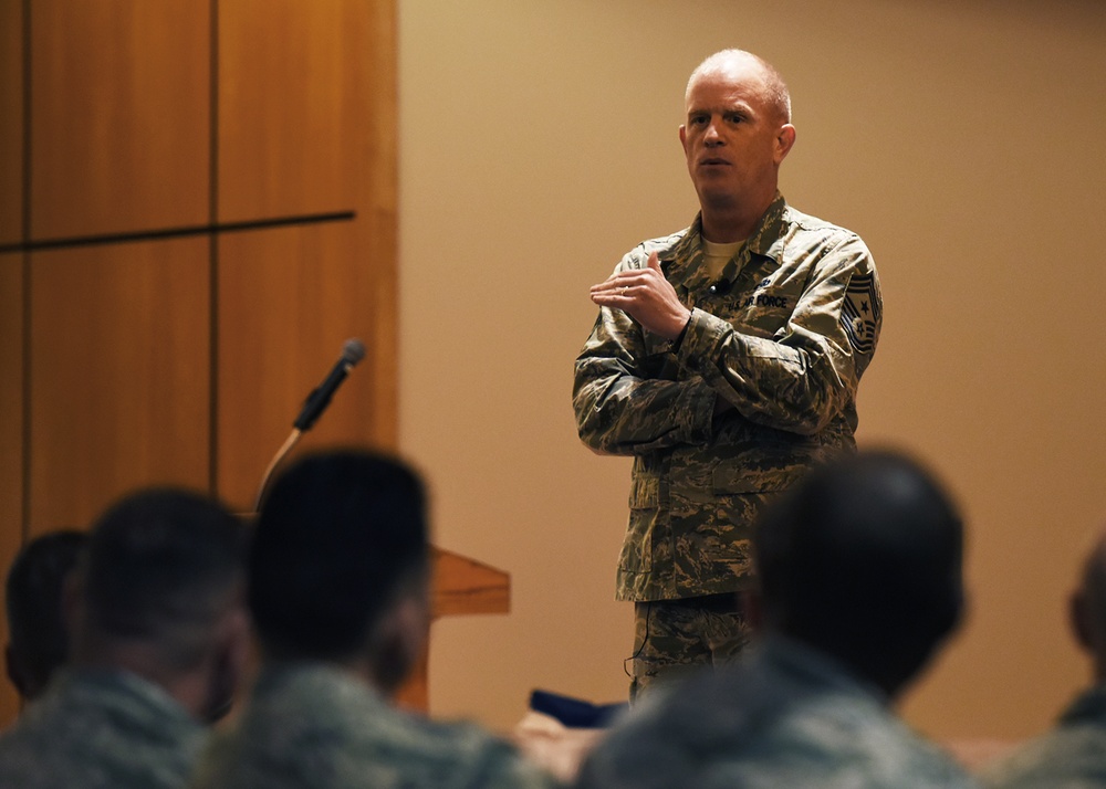 ACC Command Chief speaks to Tyndall Airmen