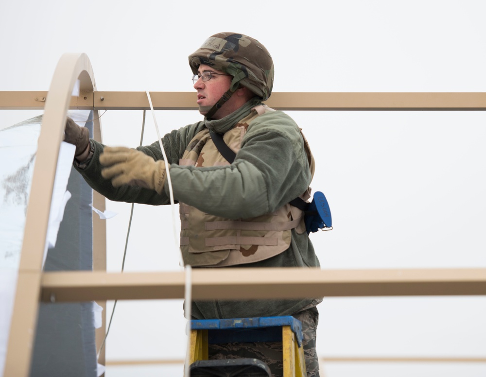 366th Civil Engineer Squadron sets up tents
