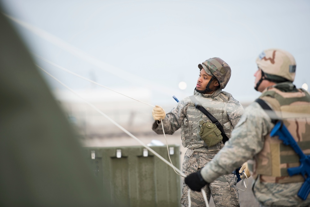 366th Civil Engineer Squadron sets up tents