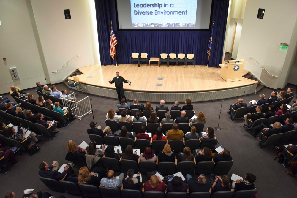 he Chief of Naval Operations, Adm. John Richardson, was the key note speaker during the second day of the NAVSEA Warfare Center, “Courage, Confidence, Competence: Leadership in a Diverse Environment,” training event