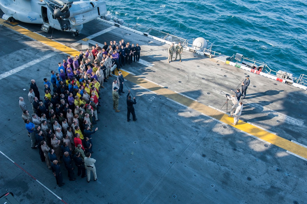 USS America Sailors and Marines film spirit spot