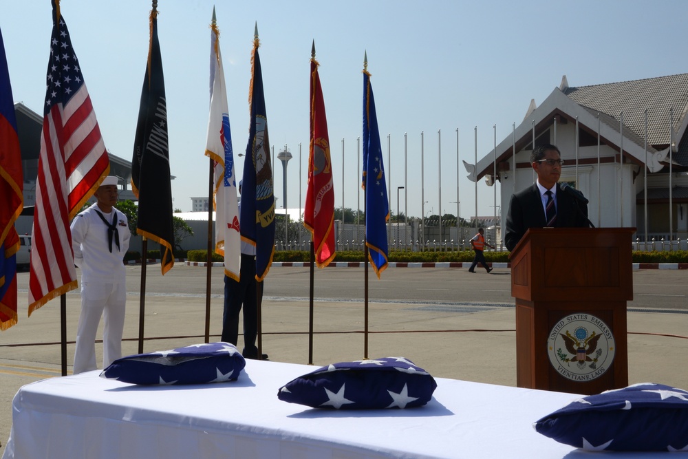 Repatriation ceremony in Laos