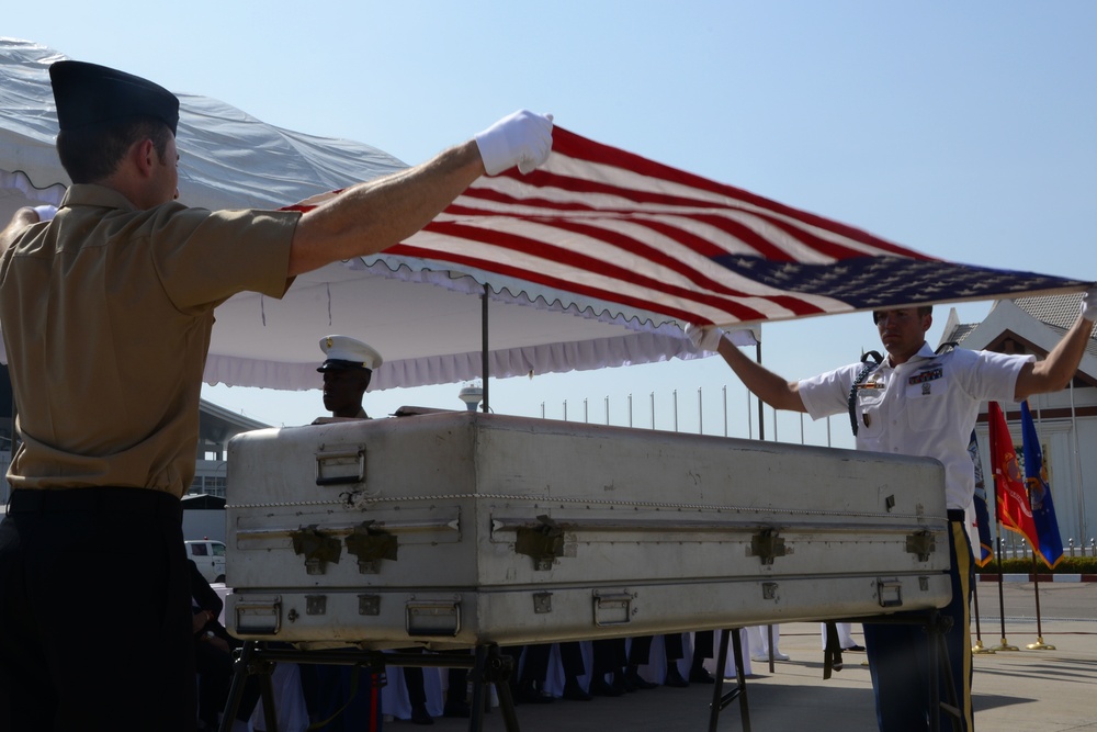 Repatriation ceremony in Laos