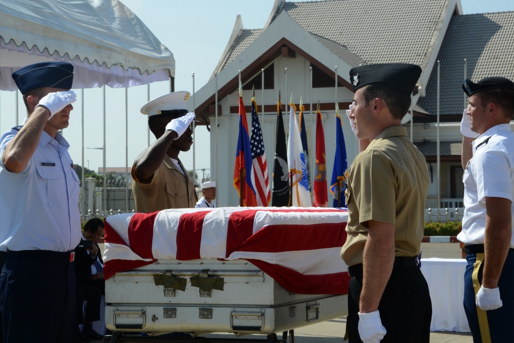 Repatriation ceremony in Laos