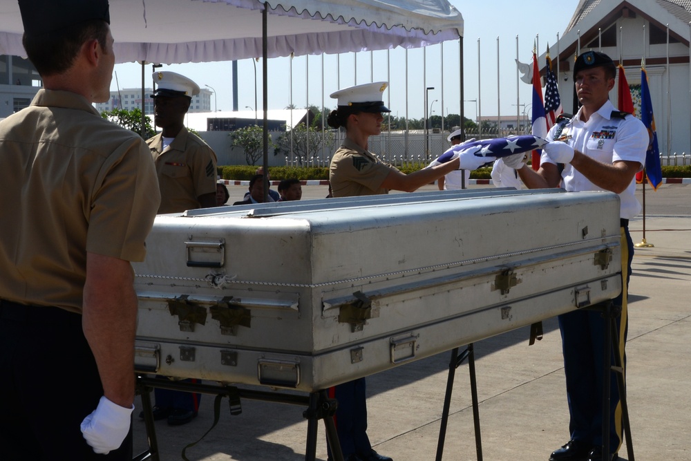 Repatriation ceremony in Laos