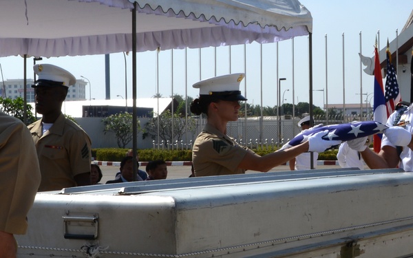 Repatriation ceremony in Laos
